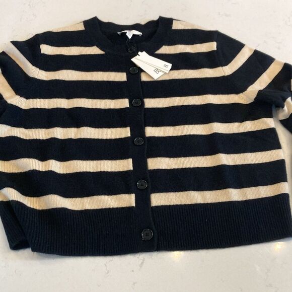 Banana Republic SET Square Neck Sweater Tank + Relaxed Cashmere Cardigan Striped - Picture 2 of 10